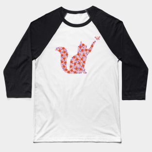 Aboriginal cat and butterfly art orange Baseball T-Shirt